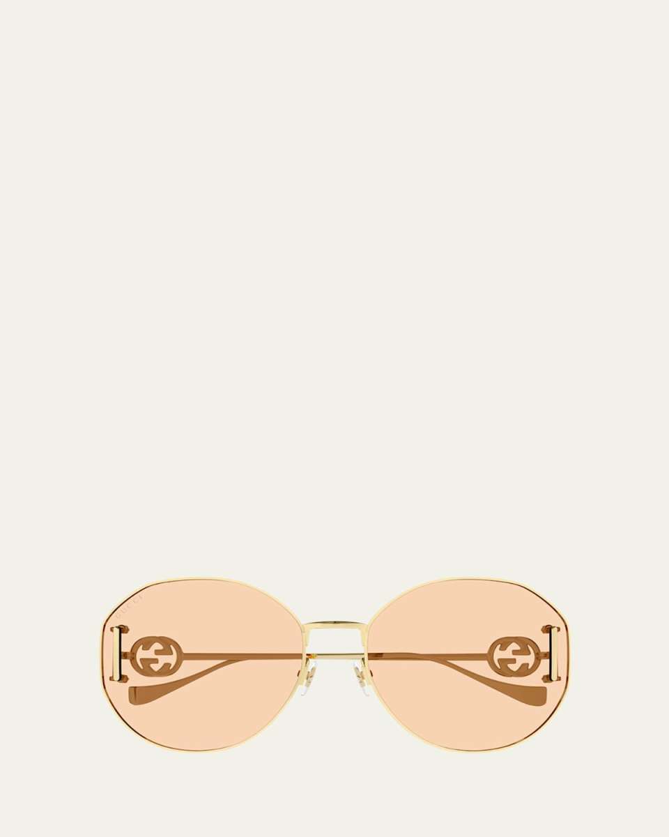 GG Round Golden Metal Sunglasses